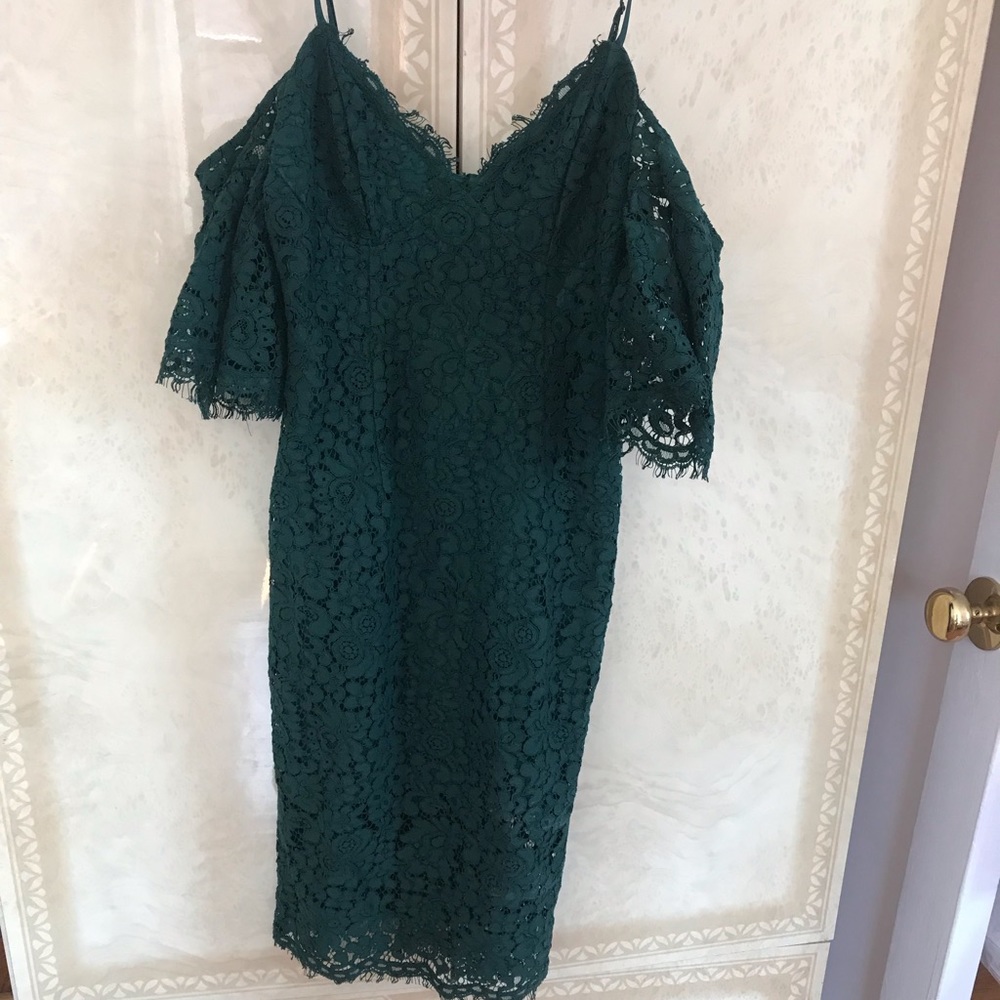 Off the should green dress